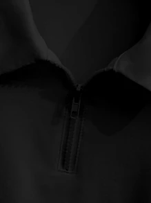 INAWLY Polo Neck Half Zip Tee - Black - View 3