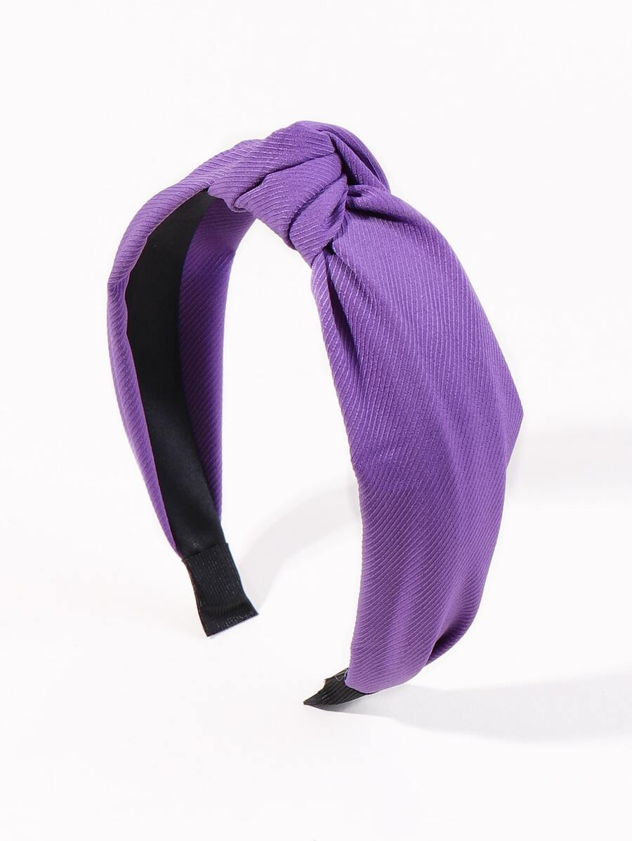 Diadema unicolor con diseño de nudo - Morado - Ver 1