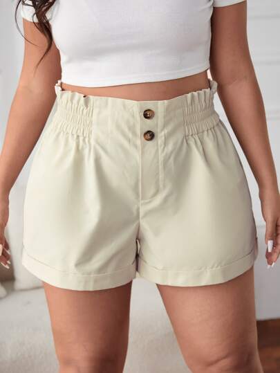 Plus Paperbag Waist Shorts