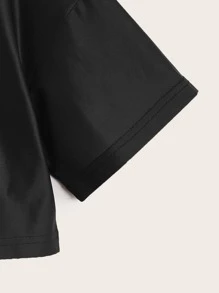 Toddler Girls Butterfly Print Drop Shoulder Tee - Black - View 4