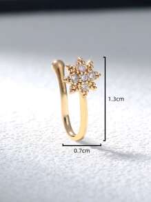 Mũi cuff Khối Zirconia  Trang trí ngôi sao - Vàng - Xem 3