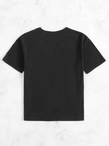 INAWLY Car And Letter Graphic Tee - Black - View 2