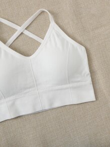 4入組中度支撐無縫交叉運動型胸罩 - 彩色 - 查看 4