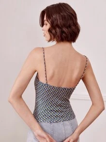 SHEIN Frenchy 幾何印花吊帶上衣 - 彩色 - 查看 2