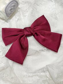 DAZY Solid Bow Hair Clip Cute Valentines Claw Clips Hair Claws Hair Barrettes - Red - View 9