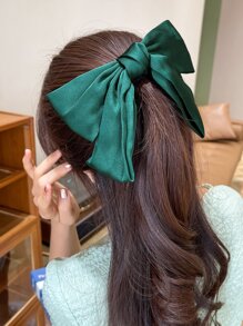 DAZY 纯色蝴蝶结发夹 可爱情人节爪夹 发夹 发卡 - 綠色 - 查看 1