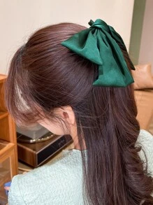 DAZY 纯色蝴蝶结发夹 可爱情人节爪夹 发夹 发卡 - 綠色 - 查看 5