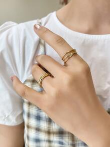 DAZY 2 chiếc vòng cổ tay tối giản - Vàng - Xem 2