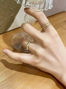 DAZY 2 chiếc vòng cổ tay tối giản - Vàng - Xem 4