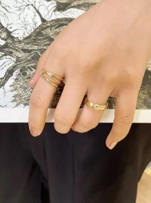 DAZY 2 chiếc vòng cổ tay tối giản - Vàng - Xem 6