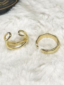 DAZY 2 chiếc vòng cổ tay tối giản - Vàng - Xem 8