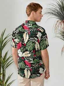 Manfinity Áo sơ mi Nam Nút phía trước Nhiệt đới Tất cả trên in Kỳ nghỉ - Nhiều màu - Xem 2