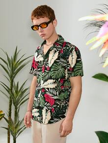 Manfinity Áo sơ mi Nam Nút phía trước Nhiệt đới Tất cả trên in Kỳ nghỉ - Nhiều màu - Xem 5