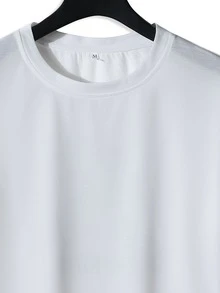 Manfinity Tops Nam Hình học Slogan Giải trí - trắng - Xem 4