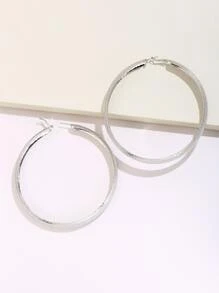 Hoa tai vòng tối giản - Bạc - Xem 2