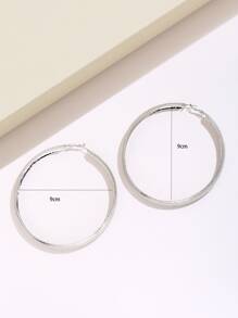 Hoa tai vòng tối giản - Bạc - Xem 3