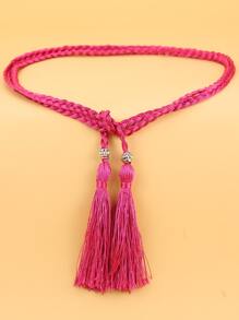 Cinturón de cordón con diseño de fleco - Rosa Fucsia - Ver 1