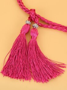 Cinturón de cordón con diseño de fleco - Rosa Fucsia - Ver 3