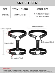 2pcs Steampunk Studded Decor Thigh Belt For Gothic Costumes Harness Halloween Valentine's Day
