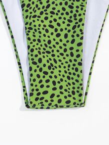 Dalmatian Print Micro Triangle Bikini, For Summer Beach Vacation - Multicolor - View 4