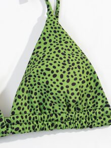 Dalmatian Print Micro Triangle Bikini, For Summer Beach Vacation - Multicolor - View 5