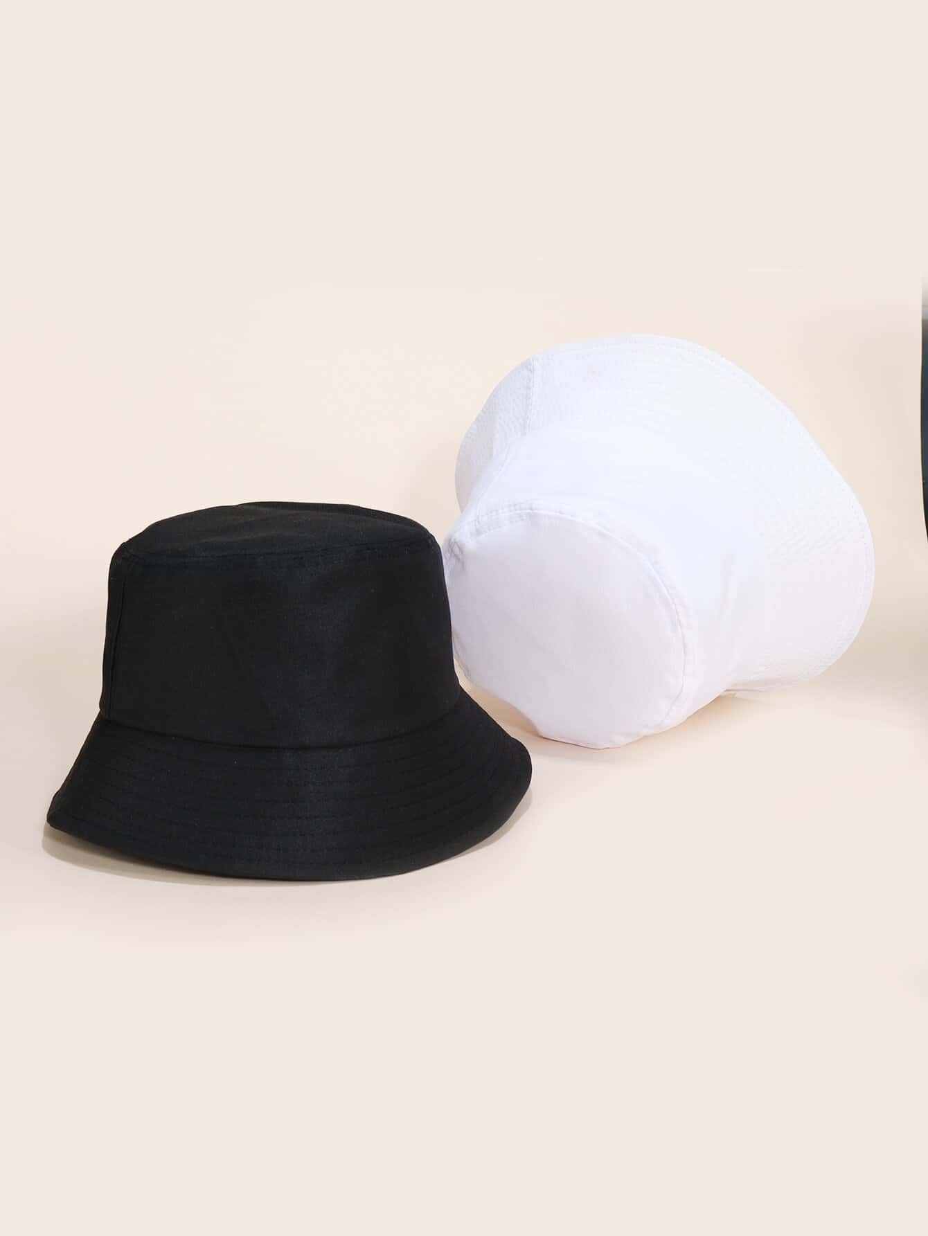 2pcs Solid Bucket Hat SHEIN USA