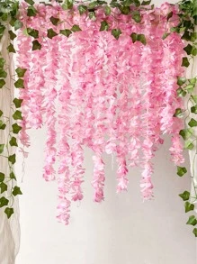 1 Dây Hoa Cattleya Nhân Tạo, Vòng Hoa Giả Màu Hồng 100Cm Cho Trang Trí Nhà - Hồng - Xem 1