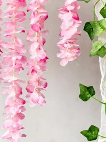 1 Dây Hoa Cattleya Nhân Tạo, Vòng Hoa Giả Màu Hồng 100Cm Cho Trang Trí Nhà - Hồng - Xem 2
