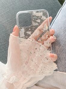 箔裝飾透明手機殼，適用於 iPhone 11、iPhone 13、iPhone 14 Pro Max - 銀色 - 查看 2