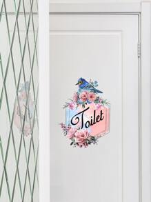 Flower Print Wall Sticker,Stickers,Wall Decal, Vinyl Decal For Home Decorations,Spring Decoration Items Refresh Your Home,Rama Decoration Stickers Gifts Birthday Graduation - Multicolor - View 5