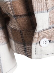 Manfinity Men Plaid Drawstring Hooded Shirt - Multicolor - View 3