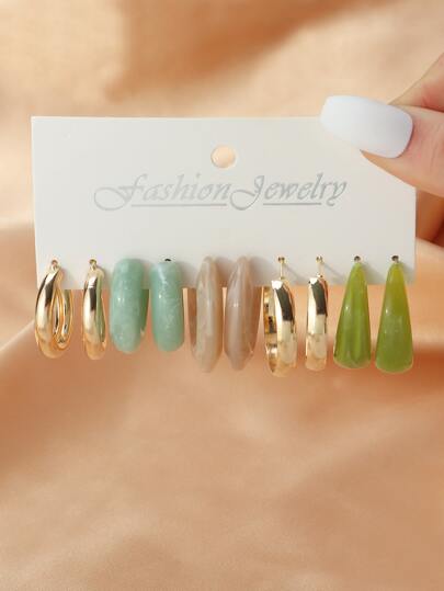 5 paires Créoles minimaliste