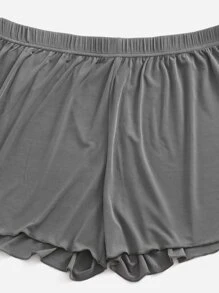 Plus 2pcs Lettuce Trim Sleep Shorts - Multicolor - View 3