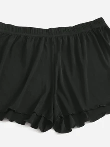 Plus 2pcs Lettuce Trim Sleep Shorts - Multicolor - View 4