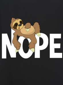 Áo thun nữ Hoạt hình Lá thư Giải trí - màu đen - Xem 3