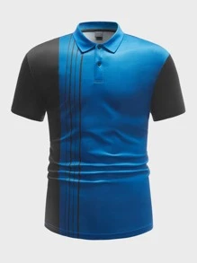 Manfinity 男士撞色POLO衫 - 彩色 - 查看 1