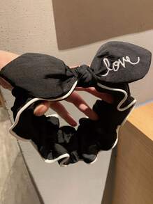 Băng đô tắm thêu chữ, Băng đô polyester màu đen dùng cho phòng tắm Trang trí phòng tắm gia đình Mùa hè trở lại trường - Đen và trắng - Xem 3