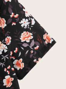 SHEIN Boys Floral Panel Button Up Shirt - Multicolor - View 4