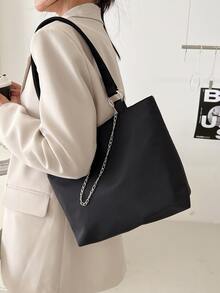 Túi Xách tay Nữ Lá thư Đôi tay cầm - màu đen - Xem 2