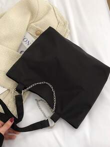 Túi Xách tay Nữ Lá thư Đôi tay cầm - màu đen - Xem 6