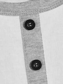 Manfinity Men Stripe Tape Contrast Raglan Sleeve Tee - White - View 3