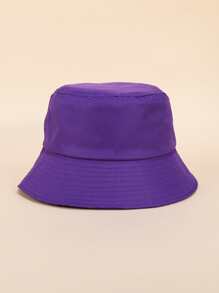 1pc Solid Bucket Hat - Purple - View 2