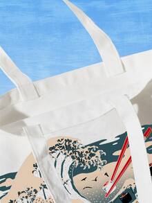 Vincenttrinidadart Bolsa de compras con sushi con estampado - Blanco - Ver 3