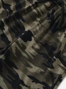 SHEIN Bộ thời trang bé trai Dây kéo Túi Khối Màu Ngụy trang Thể thao - Nhiều màu - Xem 4