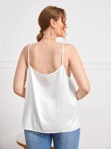 SHEIN Unity Plus Jacquard Cami Top - White - View 2