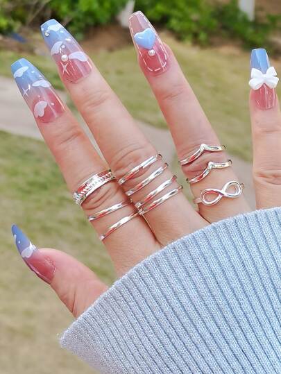 10pcs Twist Design Ring