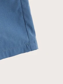 SHEIN Boys Drawstring Waist Slant Pocket Shorts - Blue - View 4