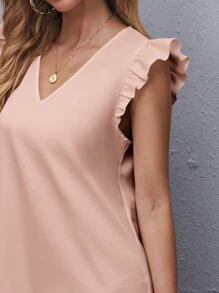 SHEIN Clasi Đầm Xù màu trơn Dễ thương - Màu Hồng  San hô - Xem 3