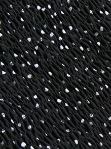 Breezaya Polka Dot Puff Sleeve Shirred Tie Back Top & Ruffle Hem Skirt - Black - View 4