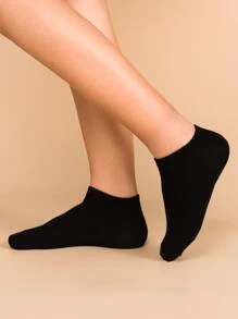 14pairs Solid Ankle Socks - Black and White - View 2